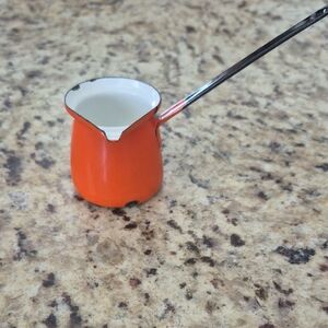 Orange Enamelware Turkish Coffee Pourer